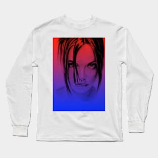 hey!  Charcoal drawing, digital edited Long Sleeve T-Shirt